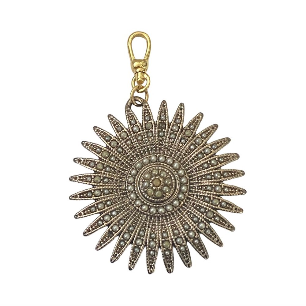 Lulu Frost Gold and Antique Silver Sunburst Pendant Charm